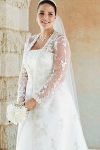 свадебные платья с накидками для полных женщин