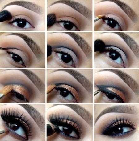 как сделать красивый макияж карих глаз