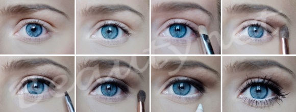 дневной макияж для голубых глаз