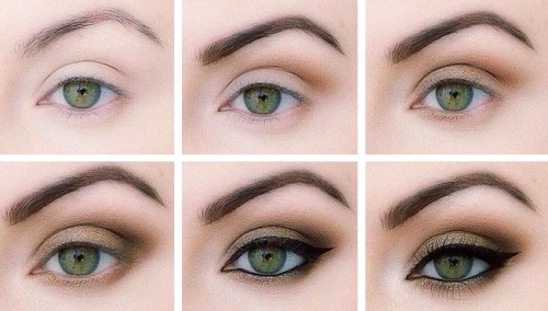 техника дымчатого макияжа для зеленых глаз