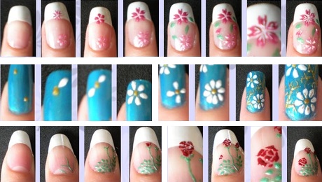 как создать самые простые цветочные рисунки на ногтях