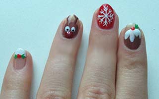 рождественский дизайн ногтей
